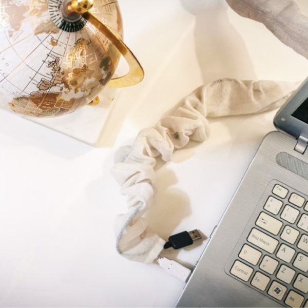 Cubre Cables decorativo tela arrugada 1,8 mtrs. para Lámparas, Televisión TV, Ordenador