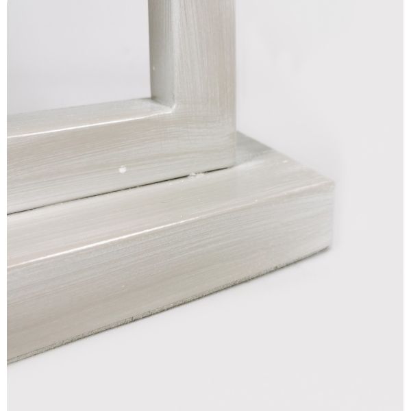 Lámpara mesa metal beige decapado 15x9x45, Pantalla no incluida 