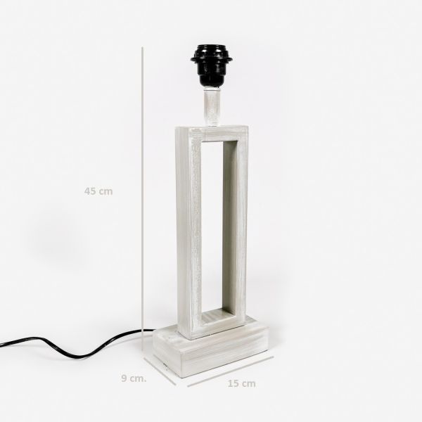 LAMPARA DE MESA MEDIANA METAL NIQUEL BRILLO TUBO PLANO