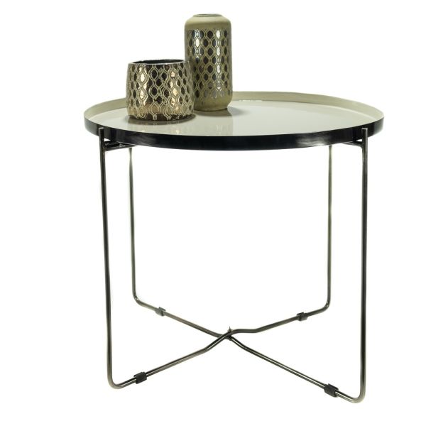 MESA AUX AMINA D61 BASE Y TABLERO HIERRO DESMONT.