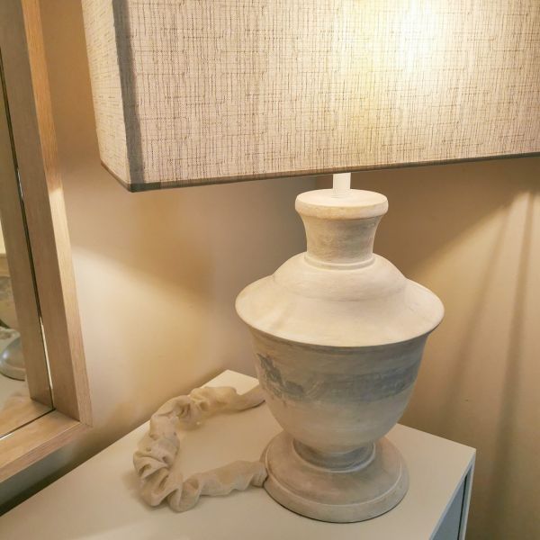 Lámpara Mesa madera maciza 50x27x27 gris claro decapada