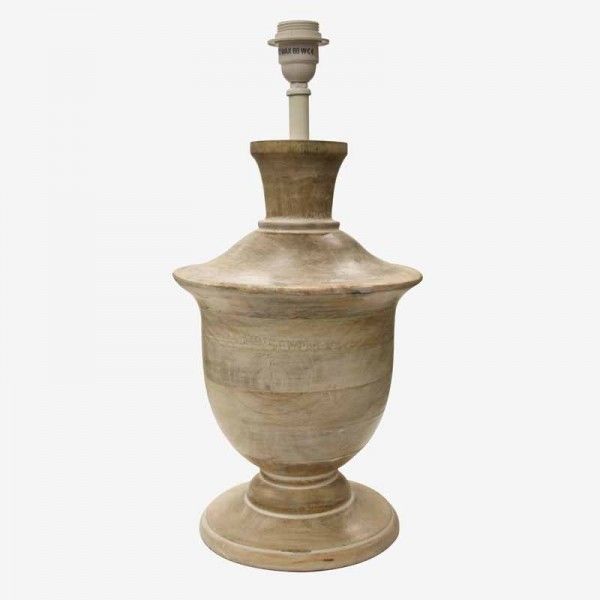 Lámpara Mesa madera maciza 50x27x27 gris claro decapada