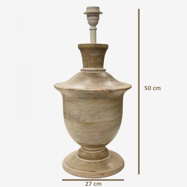 Lámpara Mesa madera maciza 50x27x27 gris claro decapada