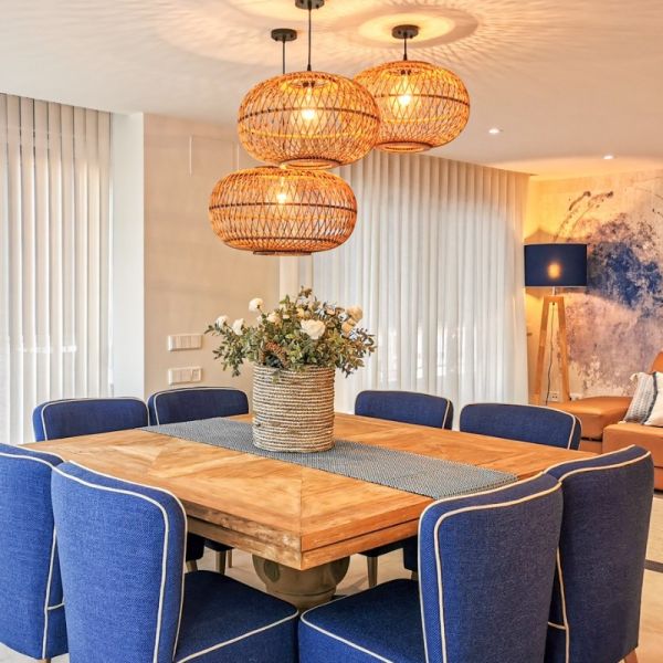 LAMPARA BAMBU REDONDA 56 DIAME 34 CM ALTURA