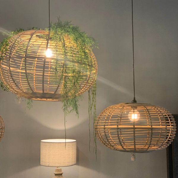 LAMPARA BAMBU REDONDA 56 DIAME 34 CM ALTURA