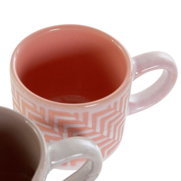 Set Café 6u 90ml Grés Rosa 9X6 cm 