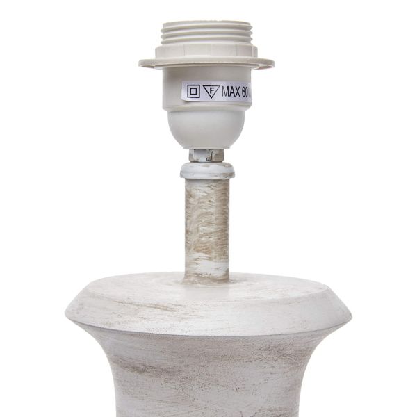 Lámpara mesa madera maciza 55x18 blanca decapada 