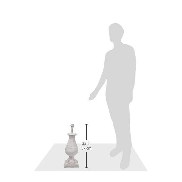 Lámpara mesa madera maciza 55x18 blanca decapada 