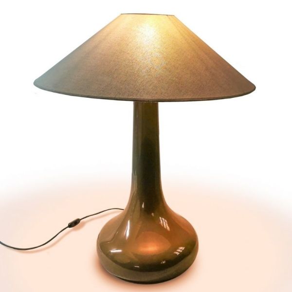 PIE LAMPARA S/MESA CERAMICA COLOR TOPO 30X30X69