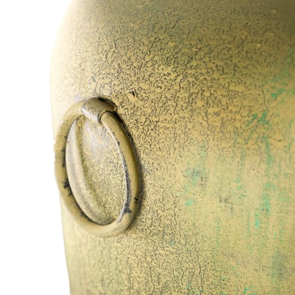 Lámpara mesa grande 44x66 metal verde musgo anfora con asas