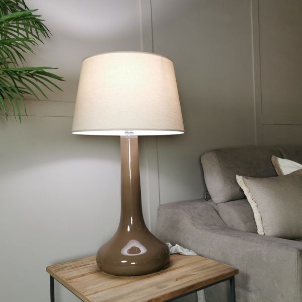 PIE LAMPARA S/MESA CERAMICA COLOR TOPO 30X30X69