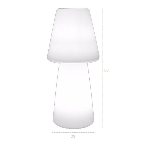 LAMP.EXTERIOR SOBREMESA LED BL 28X28X60, MANDO A DISTANCIA