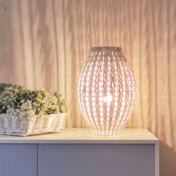 LAMPARA TECHO ALTLAS RATTAN BLANCO