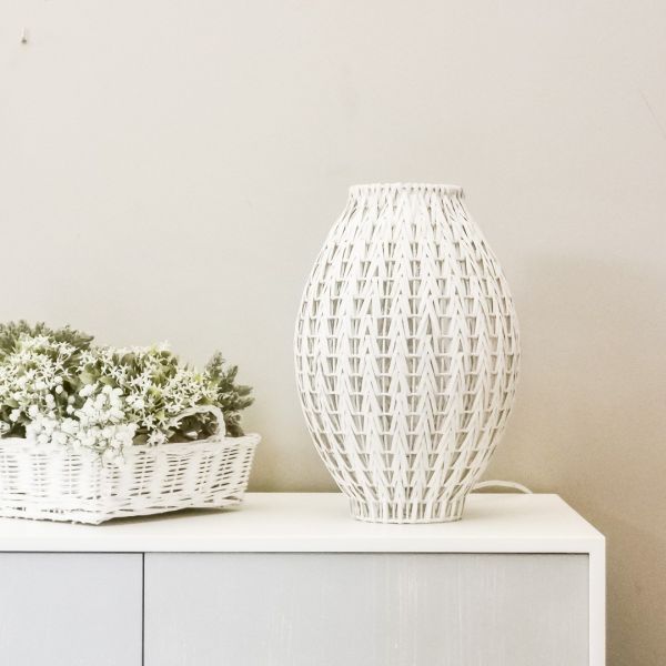 LAMPARA TECHO ALTLAS RATTAN BLANCO