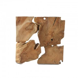 Talla cuadro madera pared 60x4x60 tronco natural
