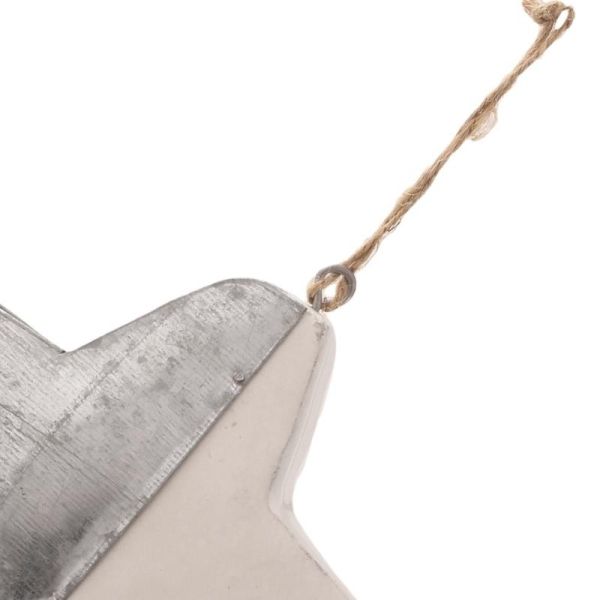 Estrella colgante navidad  11x11x2 Blanca Metal  plata