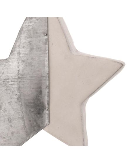 Estrella colgante navidad  11x11x2 Blanca Metal  plata 2