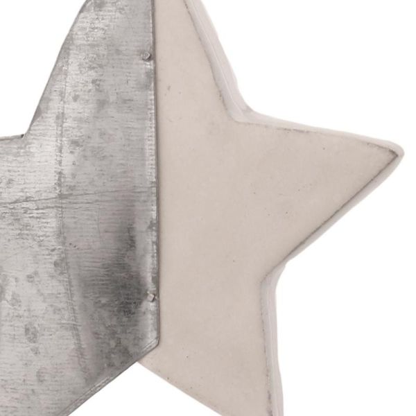 Estrella colgante navidad  11x11x2 Blanca Metal  plata