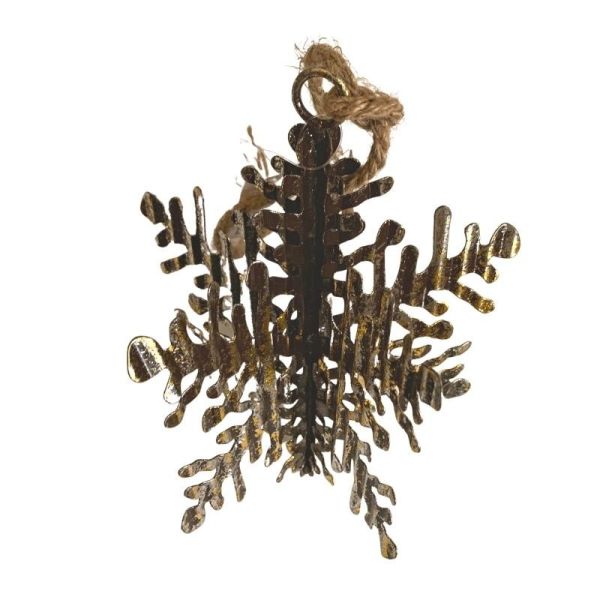 Estrella colgante navidad  15x15x34 metal dorado 