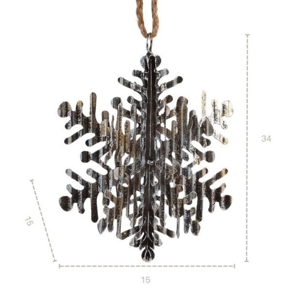 Estrella colgante navidad  15x15x34 metal dorado 