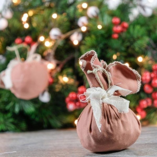 BOLA NAVIDAD TELA LAZO LINO 