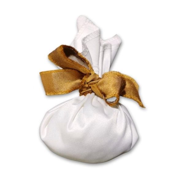 BOLA NAVIDAD TELA BLANCA LAZO