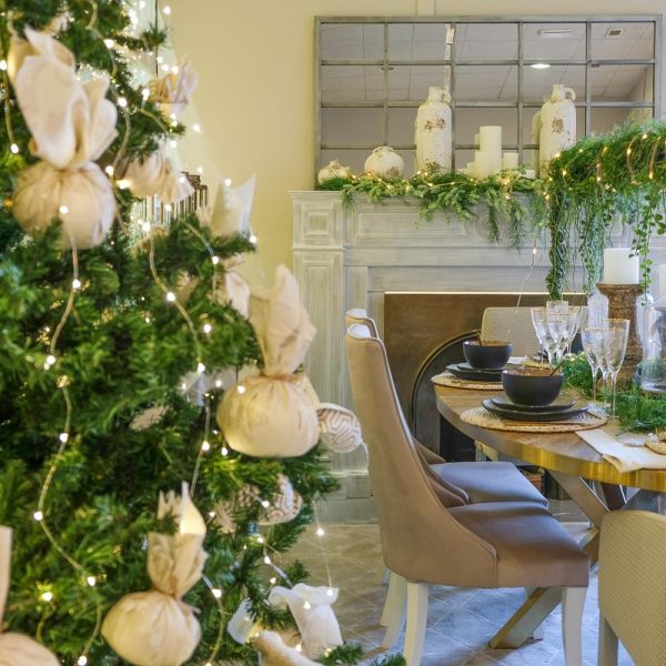 BOLA NAVIDAD TELA BLANCA LAZO