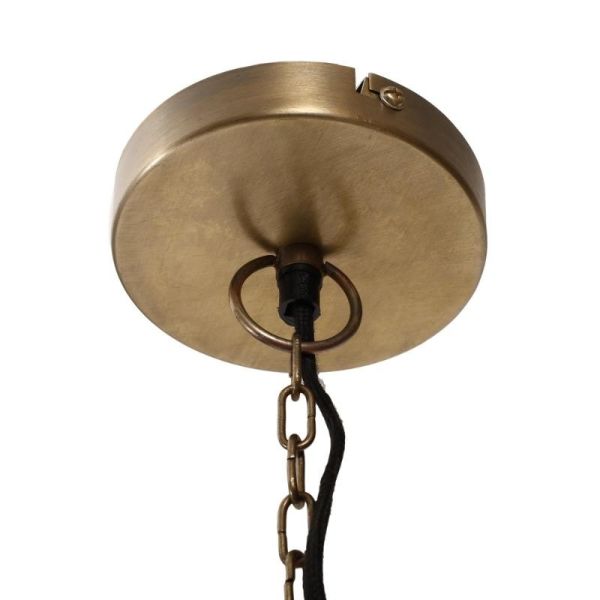 Lámpara techo colgante redonda 50x50x50 madera y  hierro