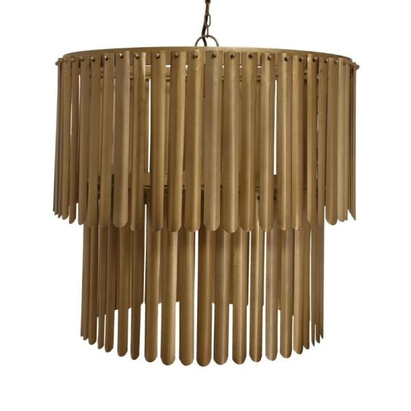 Lámpara techo colgante redonda 50x50x50 madera y  hierro