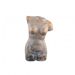 Estatua escultura Busto Mujer pequeña 17x10x27 gris dorada