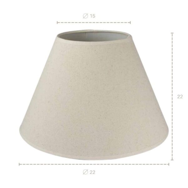Pantalla lámpara mesa cónica 35x35x22 (Sup. 15)  lino crema