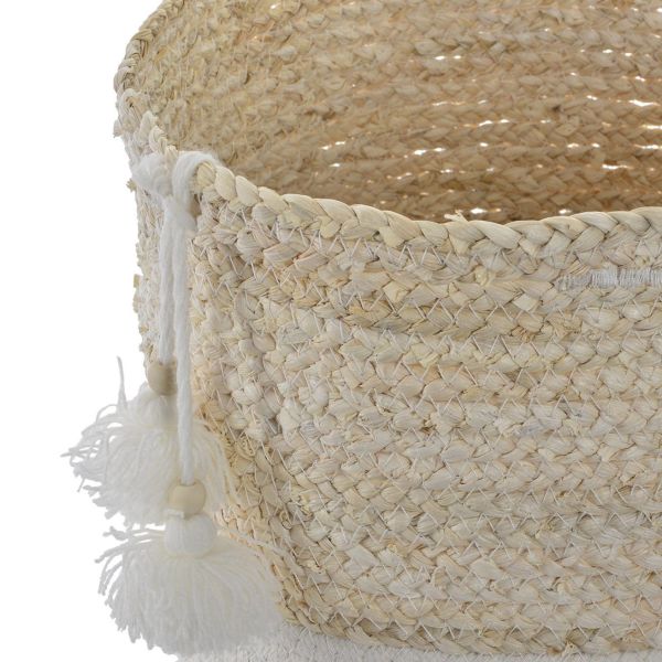 Set 2 cestas fibra algodon 28x28x28 - 24x24x24     beig-blanco