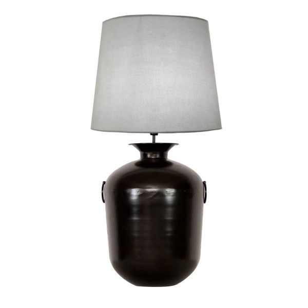 Pie Lampara Anfora Negra  44x44x66  