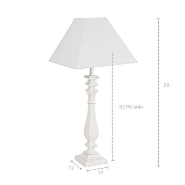 LÁMPARA SOBREMESA AJACCIO MAD BLANCO 12X12X52