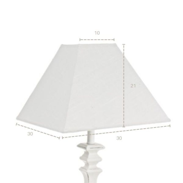 LÁMPARA SOBREMESA AJACCIO MAD BLANCO 12X12X52