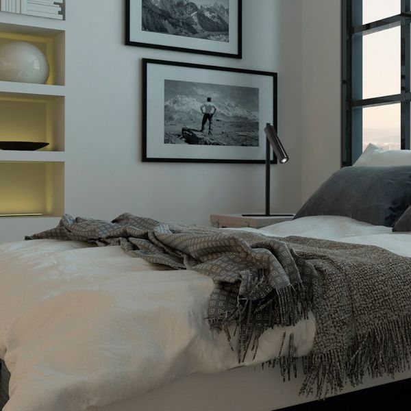 Lampara sobremesa metal  35x15 negra 