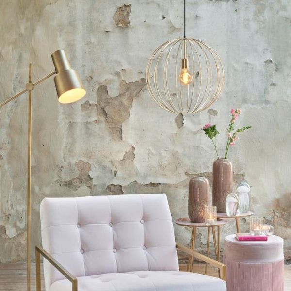 Lámpara techo colgante redonda 50x50x51 metal  dorada