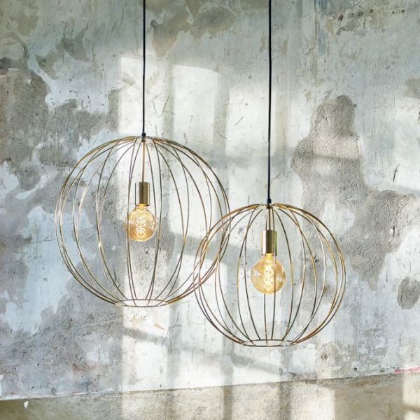 Lámpara techo colgante redonda 50x50x51 metal  dorada