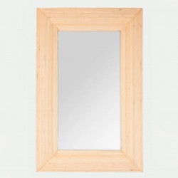 Espejo rectangular pared ratán natural 75x8x115 