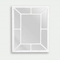 Espejo pared blanco madera decapado 61x3x76 