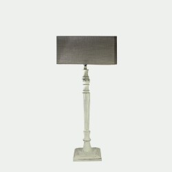 Lámpara mesa alta madera 100x26x26 blanca desgastada
