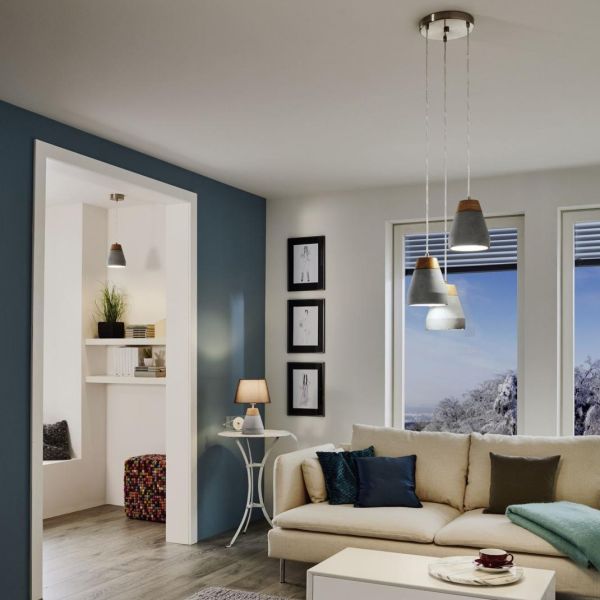 LAMPARA TECHO MADERA DIAMETRO 15 ALTURA 110 E27 60W