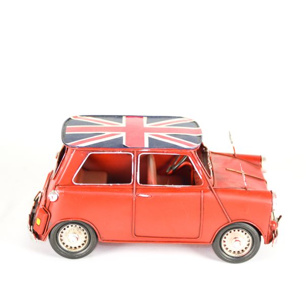 COCHE MINI ROJO BANDERA INGLES A 29X14X13