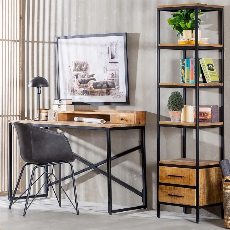 Mesa escritorio madera 120x60x70 metal