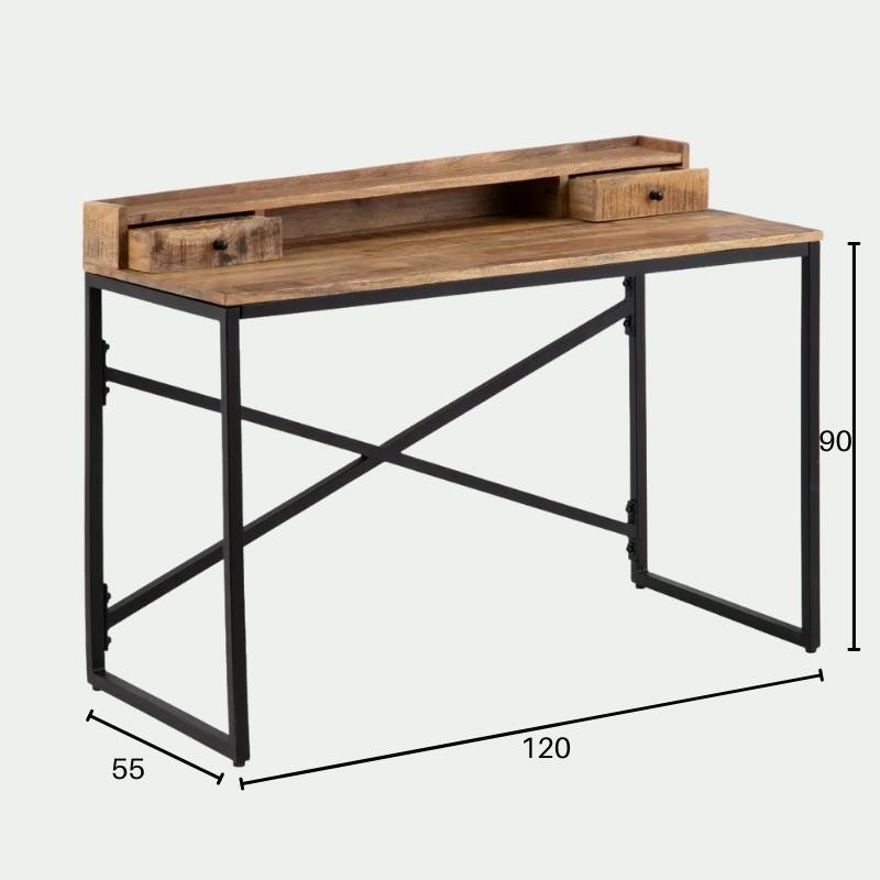 Mesa de Ordenador BERRY, superficie en madera, 90x45x78 cm 