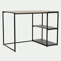 Mesa escritorio madera 120x60x70 metal negro 
