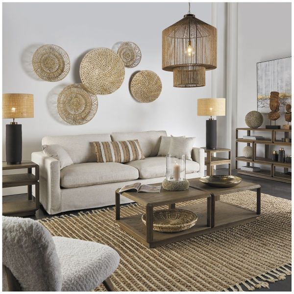 BAJO PLATO REDONDNDO RAFIA NATURAL TRAMADA 61X3X61