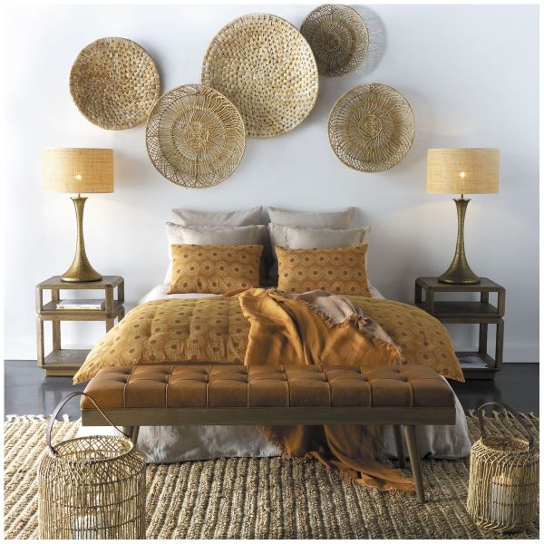 BAJO PLATO REDONDNDO RAFIA NATURAL TRAMADA 61X3X61