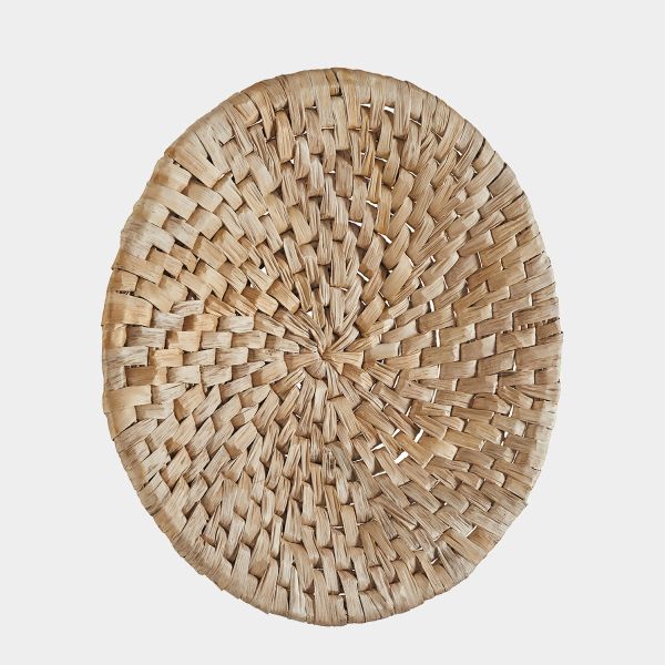 BAJO PLATO REDONDNDO RAFIA NATURAL TRAMADA 61X3X61
