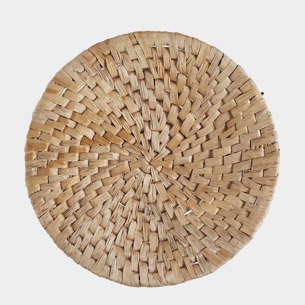 BAJO PLATO REDONDNDO RAFIA NATURAL TRAMADA 61X3X61